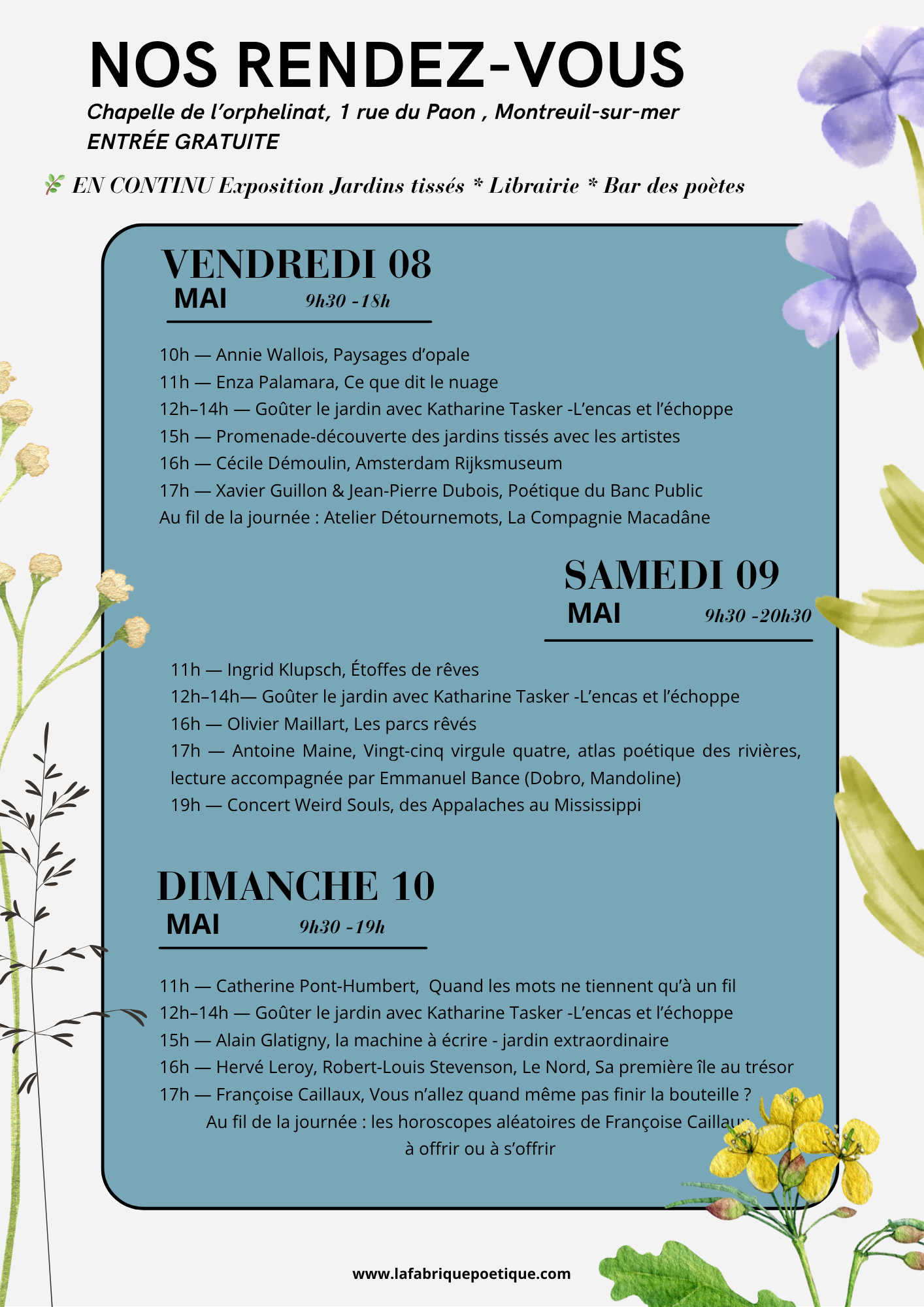 LE PROGRAMME DU PLUS PETIT SALON DU LIVRE DU MONDE